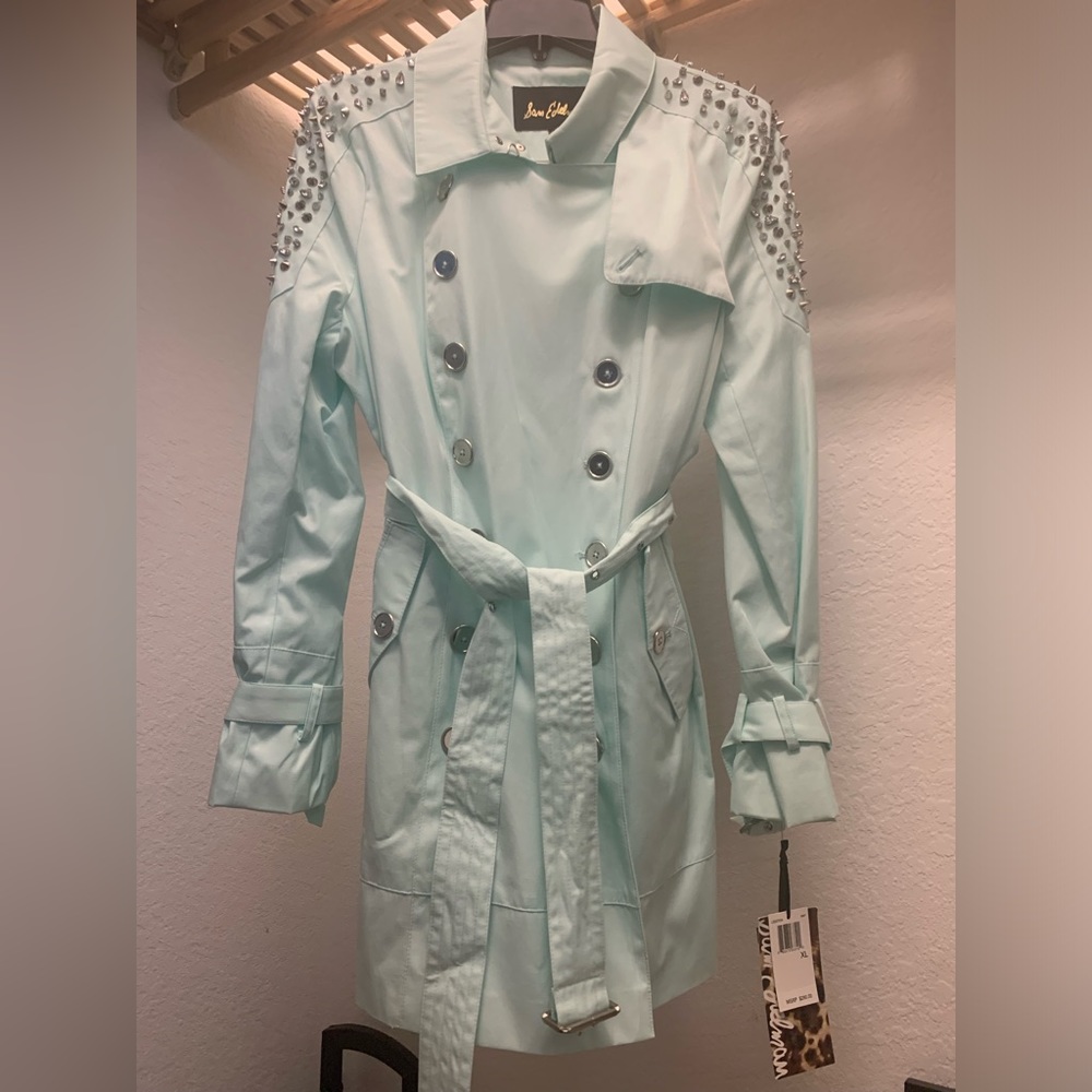 Sam Edelman Mint Green Trench Coat. Perfect for Spring! Size XL - Picture 6 of 9
